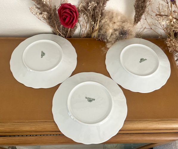 Intemporel - Lot n° 33 - 4 assiettes à dessert California - 22 cm - Deshoulières - Limoges 