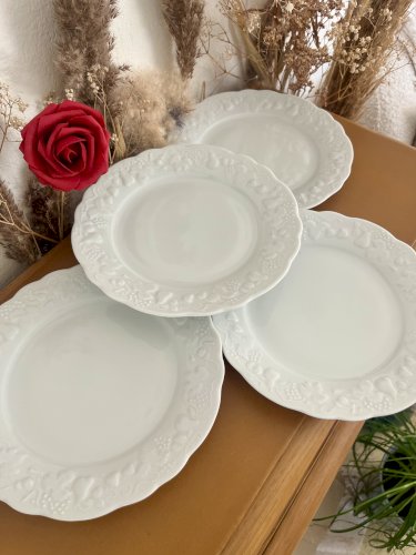 Intemporel - Lot n° 33 - 4 assiettes à dessert California - 22 cm - Deshoulières - Limoges 