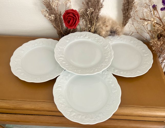Intemporel - Lot n° 33 - 4 assiettes à dessert California - 22 cm - Deshoulières - Limoges 