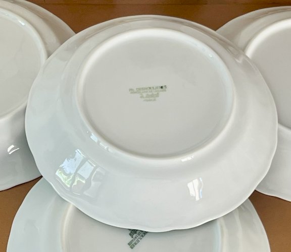 Intemporel - Lot n° 7 - 4 assiettes calottes California - Agrigel - Deshoulières - Limoges 