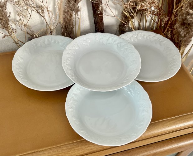 Intemporel - Lot n° 7 - 4 assiettes calottes California - Agrigel - Deshoulières - Limoges 
