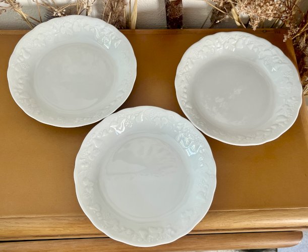 Intemporel - Lot n° 7 - 4 assiettes calottes California - Agrigel - Deshoulières - Limoges 
