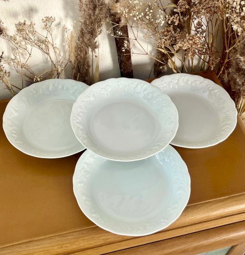 Intemporel - Lot n° 7 - 4 assiettes calottes California - Agrigel - Deshoulières - Limoges 