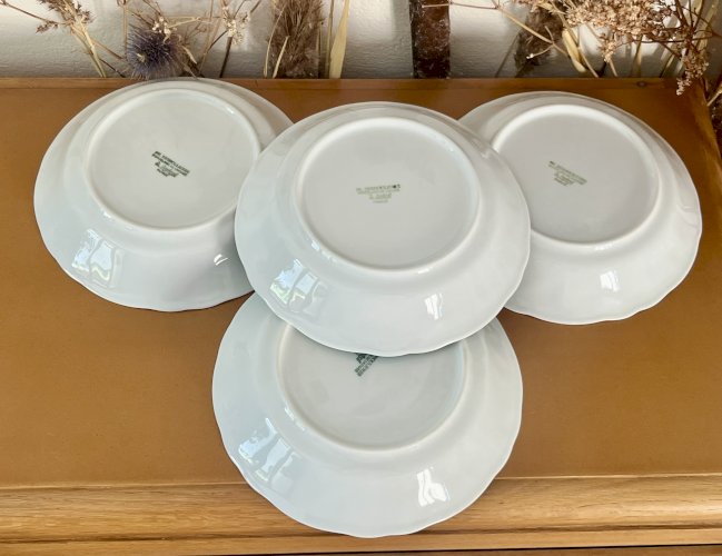 Intemporel - Lot n° 7 - 4 assiettes calottes California - Agrigel - Deshoulières - Limoges 