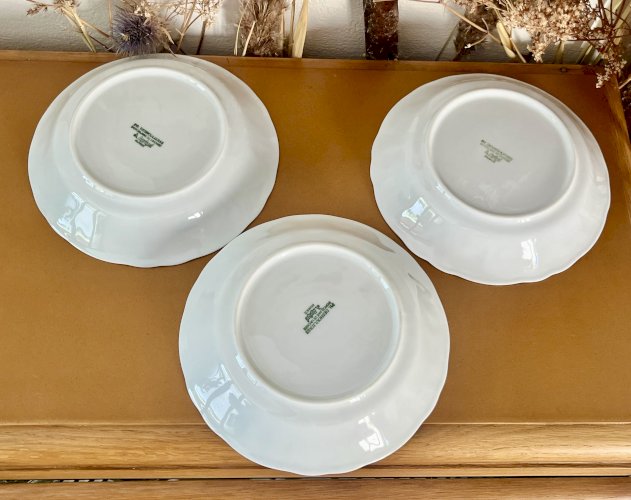 Intemporel - Lot n° 7 - 4 assiettes calottes California - Agrigel - Deshoulières - Limoges 