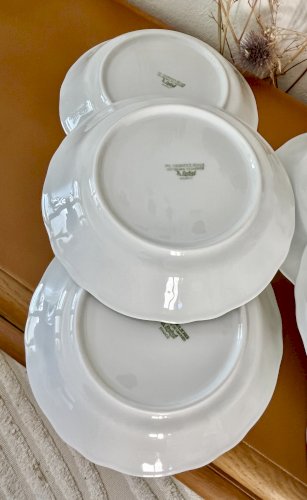 Intemporel - Lot n° 8 - 6 assiettes calottes California - Agrigel - Deshoulières - Limoges