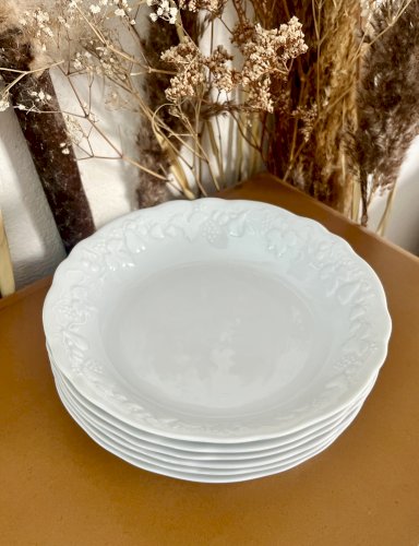 Intemporel - Lot n° 8 - 6 assiettes calottes California - Agrigel - Deshoulières - Limoges