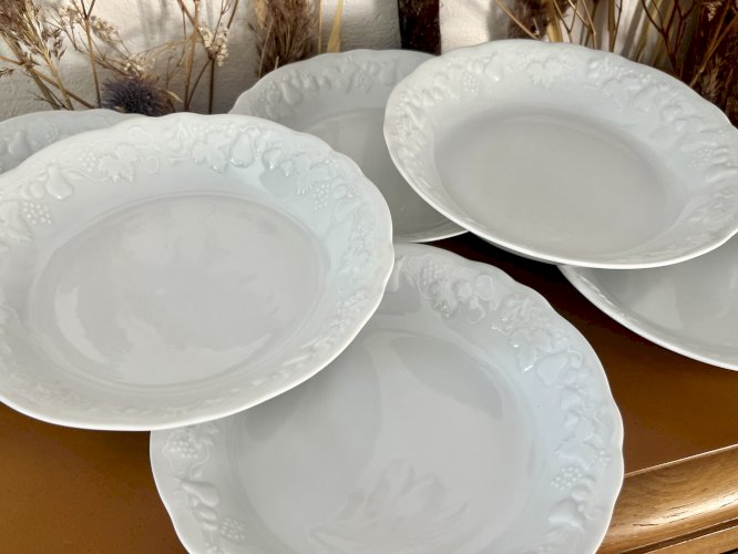 Intemporel - Lot n° 8 - 6 assiettes calottes California - Agrigel - Deshoulières - Limoges
