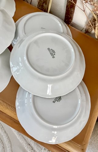 Intemporel - Lot n° 8 - 6 assiettes calottes California - Agrigel - Deshoulières - Limoges