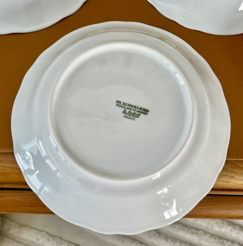 Intemporel - Lot n° 8 - 6 assiettes calottes California - Agrigel - Deshoulières - Limoges