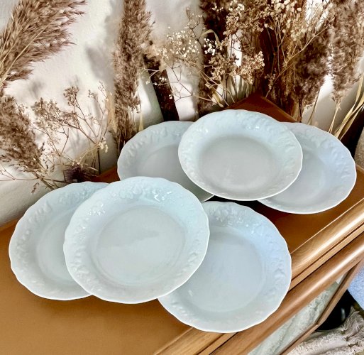 Intemporel - Lot n° 8 - 6 assiettes calottes California - Agrigel - Deshoulières - Limoges