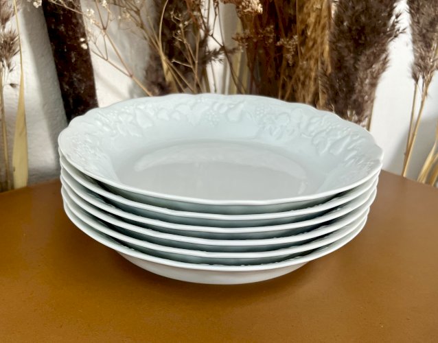 Intemporel - Lot n° 8 - 6 assiettes calottes California - Agrigel - Deshoulières - Limoges
