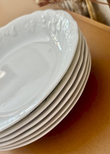 Intemporel - Lot n° 8 - 6 assiettes calottes California - Agrigel - Deshoulières - Limoges