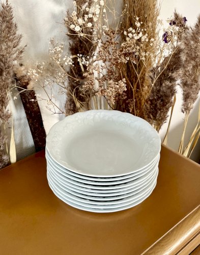 Intemporel - Lot n° 9 - 10 assiettes calottes California - 19 cm - Deshoulières - Limoges
