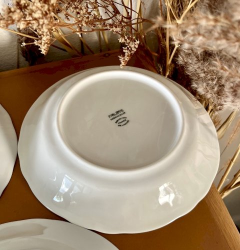 Intemporel - Lot n° 9 - 10 assiettes calottes California - 19 cm - Deshoulières - Limoges