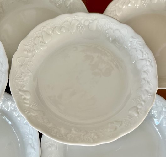 Intemporel - Lot n° 9 - 10 assiettes calottes California - 19 cm - Deshoulières - Limoges