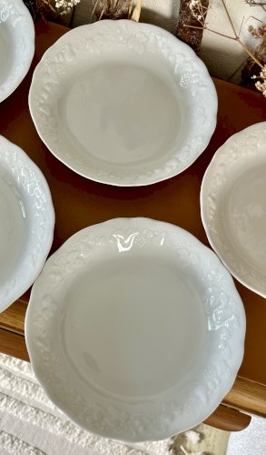 Intemporel - Lot n° 9 - 10 assiettes calottes California - 19 cm - Deshoulières - Limoges