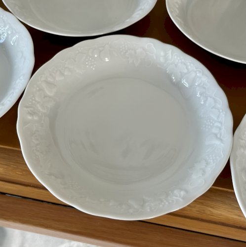 Intemporel - Lot n° 9 - 10 assiettes calottes California - 19 cm - Deshoulières - Limoges