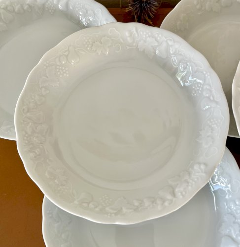 Intemporel - Lot n° 9 - 10 assiettes calottes California - 19 cm - Deshoulières - Limoges
