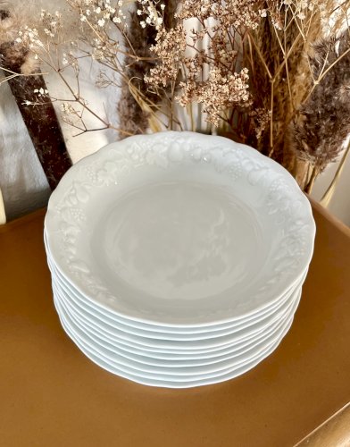 Intemporel - Lot n° 9 - 10 assiettes calottes California - 19 cm - Deshoulières - Limoges