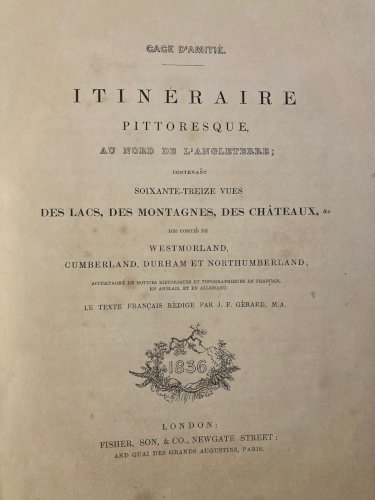 ￼Itinéraire Pittoresque Au Nord De L’Angleterre ￼Gravure Château Montagne 1836