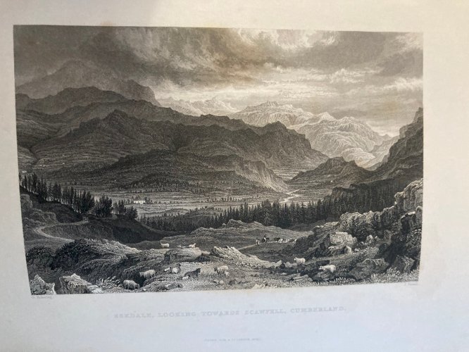 ￼Itinéraire Pittoresque Au Nord De L’Angleterre ￼Gravure Château Montagne 1836