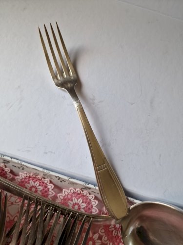 J B ORBRILLE : Ménagère de Table en Métal Argenté 37 Pièces ART DECO