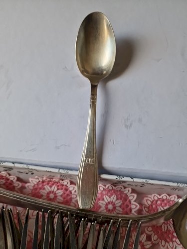 J B ORBRILLE : Ménagère de Table en Métal Argenté 37 Pièces ART DECO