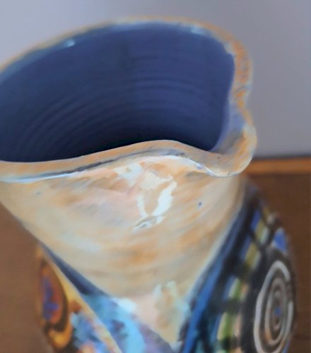 Jacques Poussine, grand vase pichet vintage en céramique signé