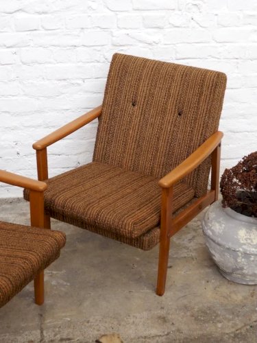 Jakob, la paire de fauteuils en bois et laine N°824