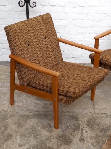 Jakob, la paire de fauteuils en bois et laine N°824