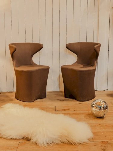 Jakob, la paire de fauteuils marron N°703