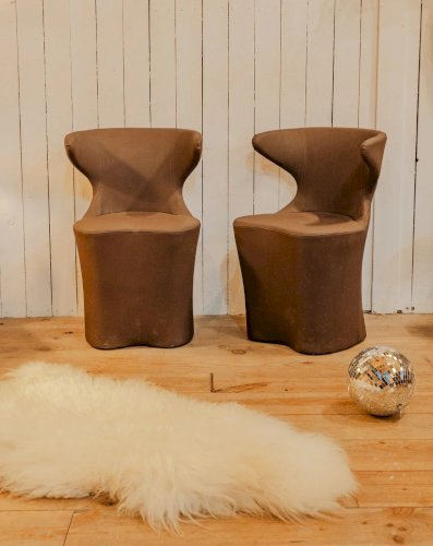 Jakob, la paire de fauteuils marron N°703