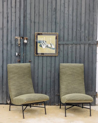 Jakob, la paire de fauteuils verts N°508