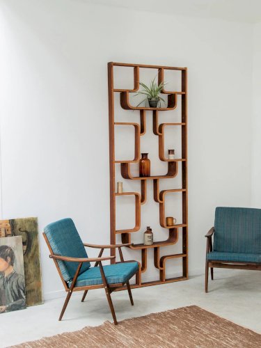 Jakob, le fauteuil bleu en bois N°428