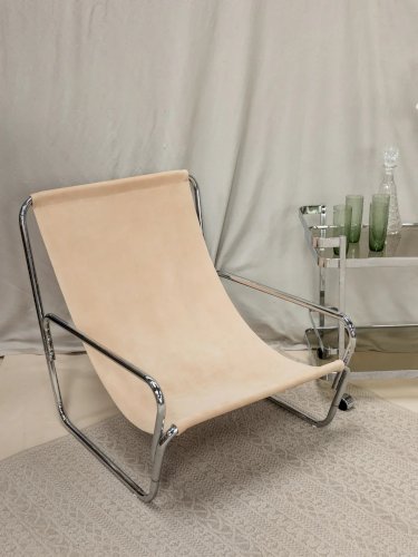 Jakob, le fauteuil chromé en cuir N°522