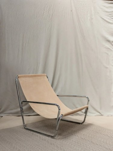 Jakob, le fauteuil chromé en cuir N°522