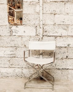 Jakob, the white faux leather armchair No. 455