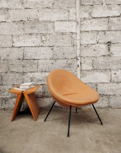 Jakob, the orange fabric armchair N°286