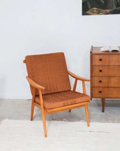 Jakob, le fauteuil scandinave orange N°626