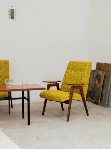 Jakob, le grand fauteuil jaune N°438