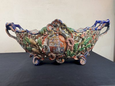 Jardinier faïence céramique 1880 décor aux chinois DLG Émile galle (1846 1904)