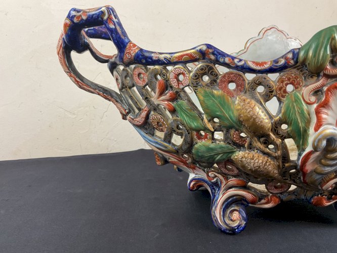 Jardinier faïence céramique 1880 décor aux chinois DLG Émile galle (1846 1904)