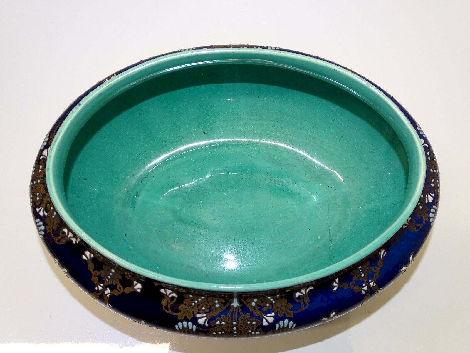 Jardinière en céramique - Diamètre : 120 mm - Blanc émaillé
