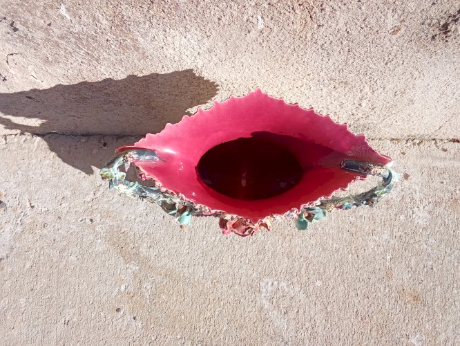 Jardinière en barbotine dépoque 1900