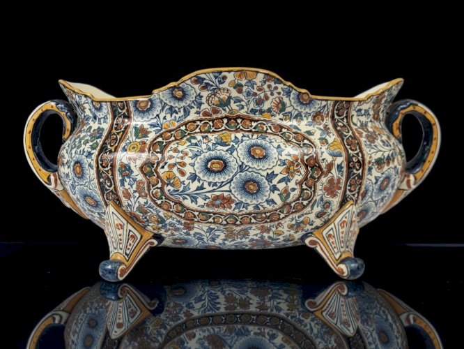 Jardinière en faience de Gien XIXeme decor Persan