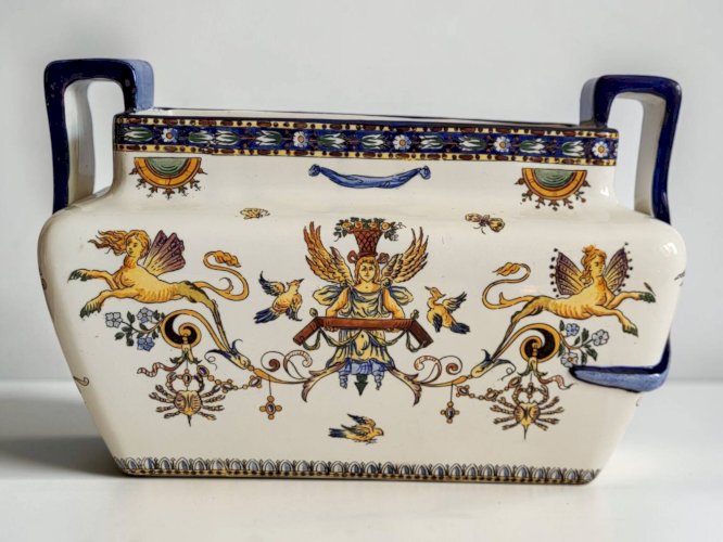 Jardinière en faïence de Gien XIXème