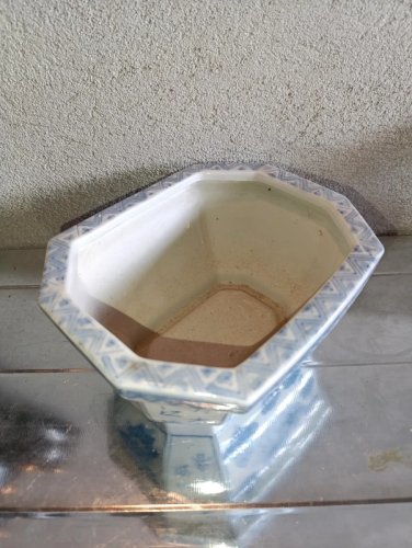 jardiniere pour bonsai asiatique à decor floral en bon etat