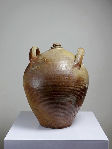 Jarre en grès XXL ancienne XIXe artisanat français Puisaye
