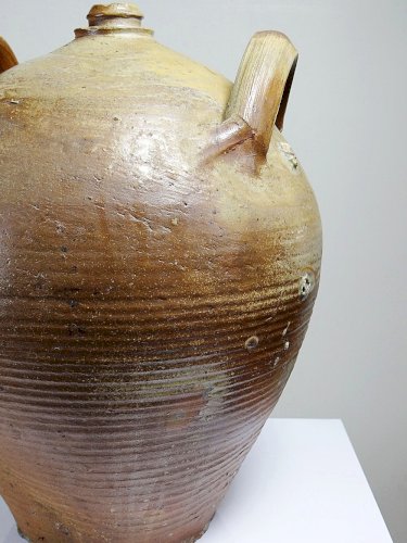 Jarre en grès XXL ancienne XIXe artisanat français Puisaye